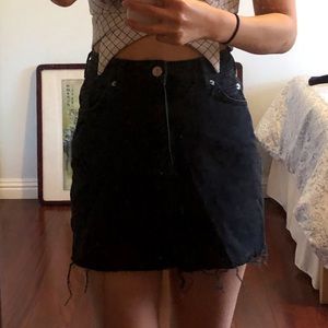 Black denim top shop skirt
